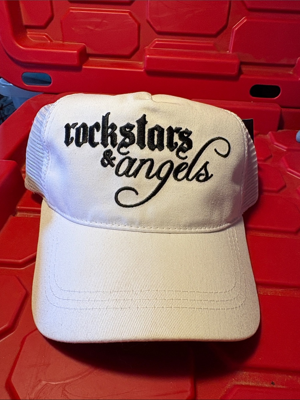 Vintage Y2K Rockstars & Angels Black & WhiteTrucker Hat Punk Grunge Cap NWT